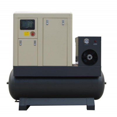 8bar 10bar 20HP 15KW IP55 XLPMTD20A vsd screw air compressor with 500L air tank with air dryer with frequency inverter